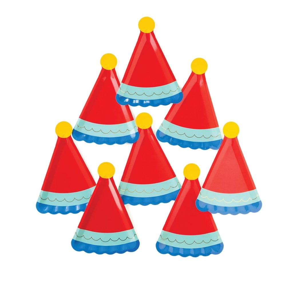 Red & Blue Birthday Hat Lunch Plates 8ct