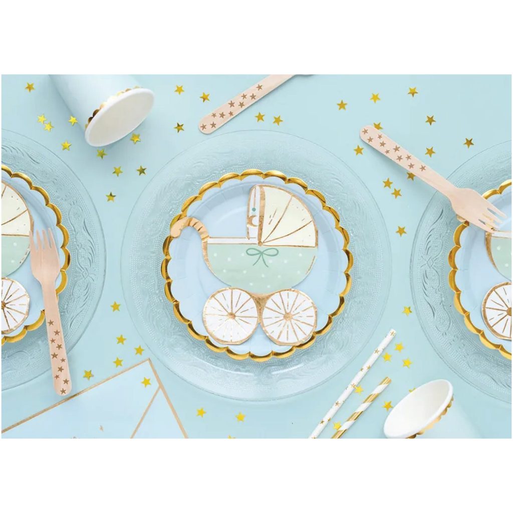 Blue Carriage Baby Shower Dessert Napkins 20ct