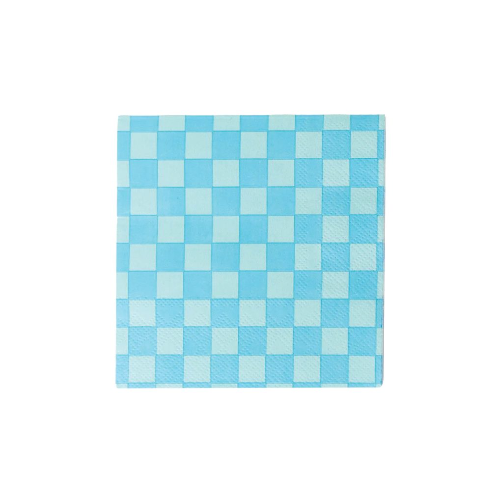 Blue Checkered Dessert Napkins 20ct