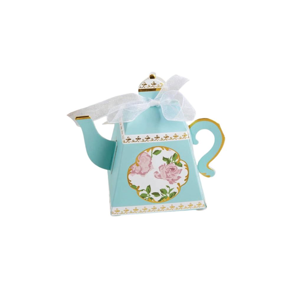 Blue Floral Tea Time Favor Boxes 24ct