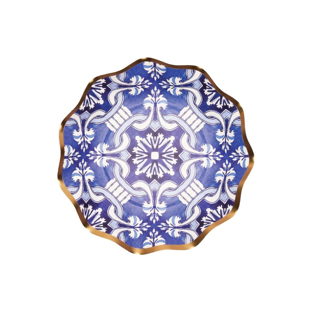 Blue Moroccan Wavy Dessert Plates 8ct