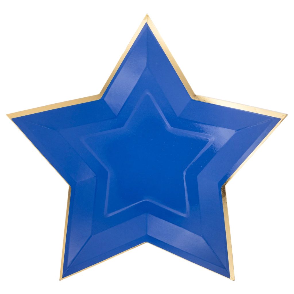 Blue Star Shaped Lunch Plates 8ct