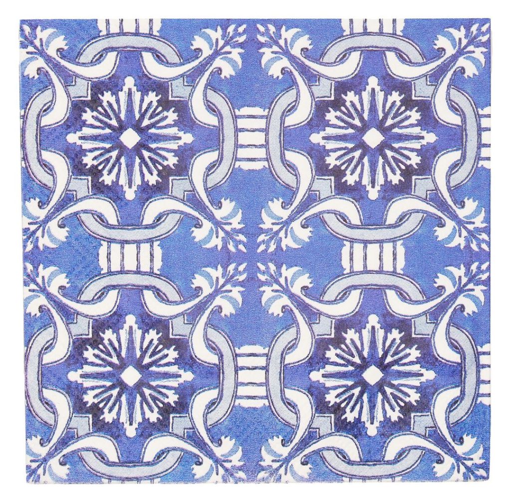 Blue Moroccan Dessert Napkins 20ct