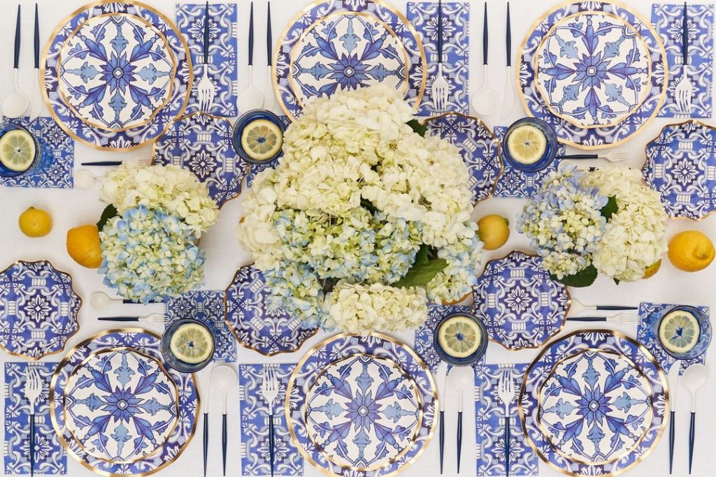 Blue Moroccan Wavy Dinner Plates