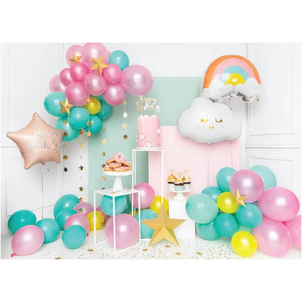 Blush Pink Happy Birthday Star Balloon 15.5in