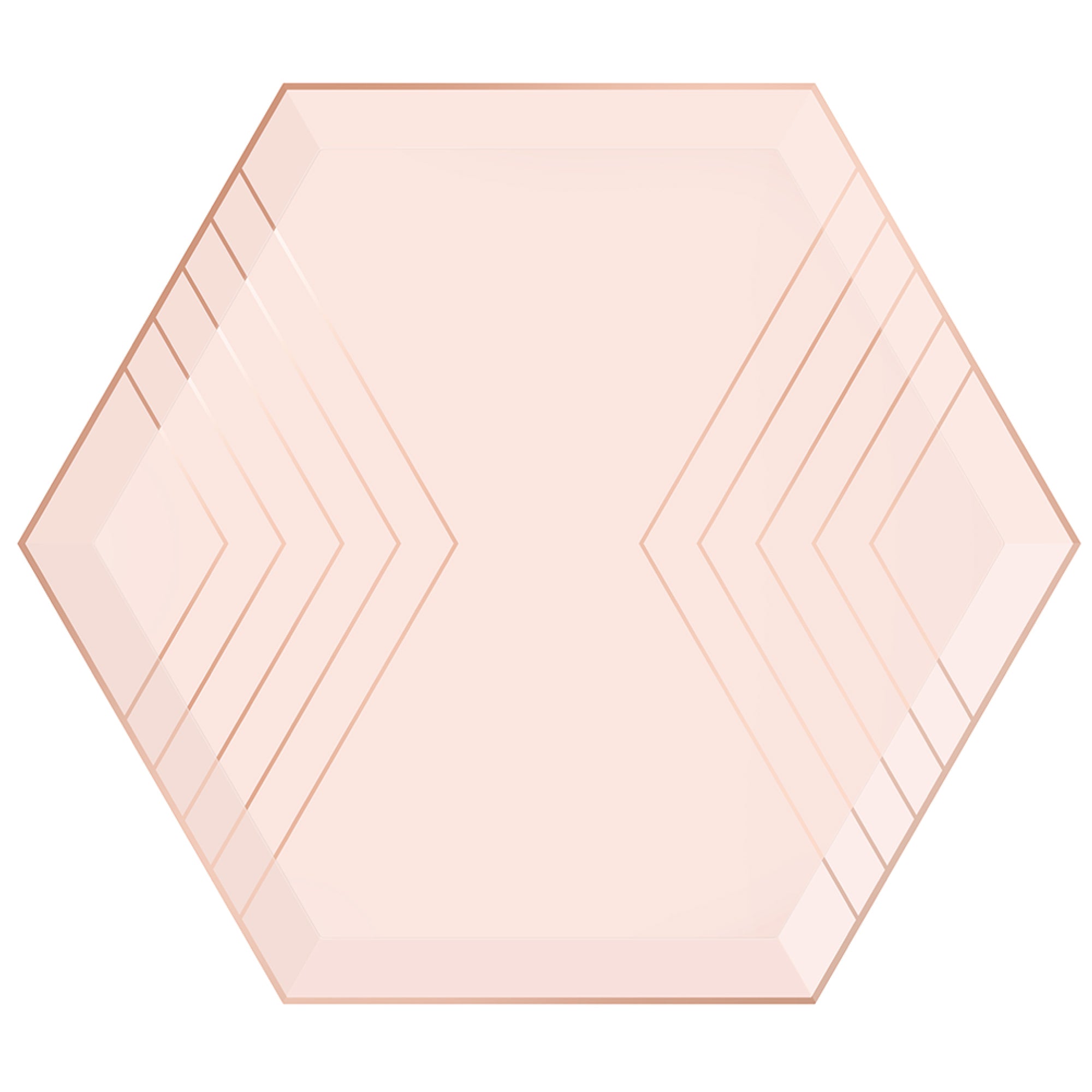 Blush Pink & Rose Gold Hexagon Dinner Plates 8ct