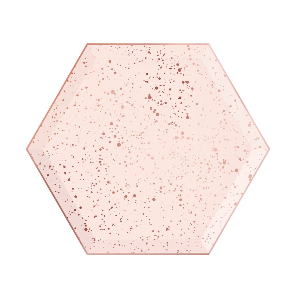 Blush Pink & Rose Gold Speckled Dessert Plates 8ct