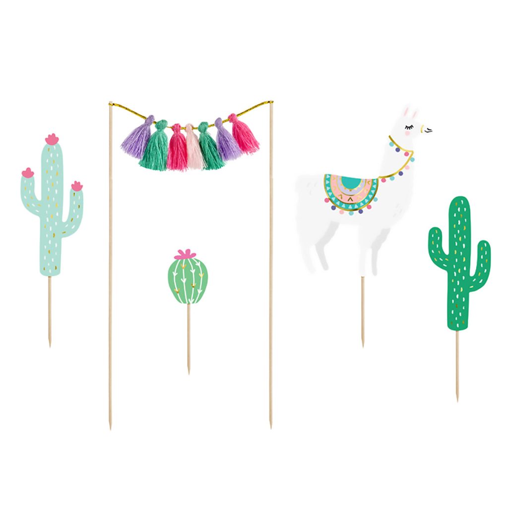 Boho Llama Fun Cake Toppers 5ct