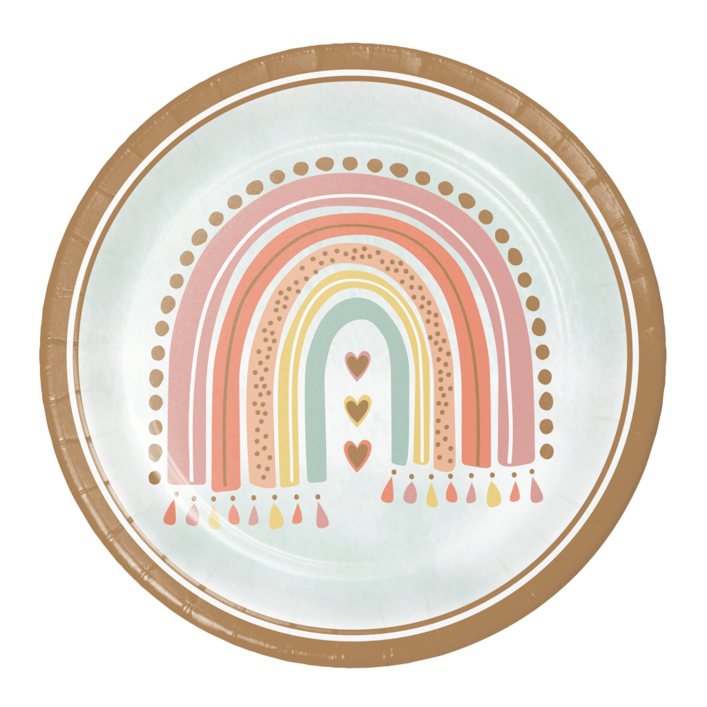 Boho Rainbow Lunch Plates 8ct