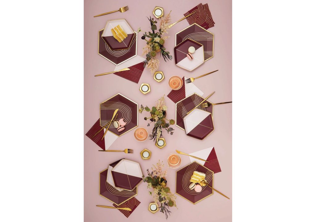 Bordeaux Berry & Gold Dessert Napkins 20ct