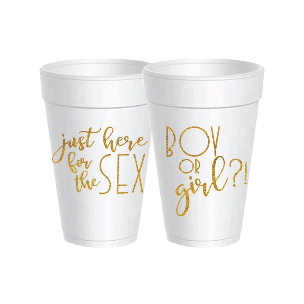 Boy Or Girl Gender Reveal Styrofoam Cups With Lids 10ct