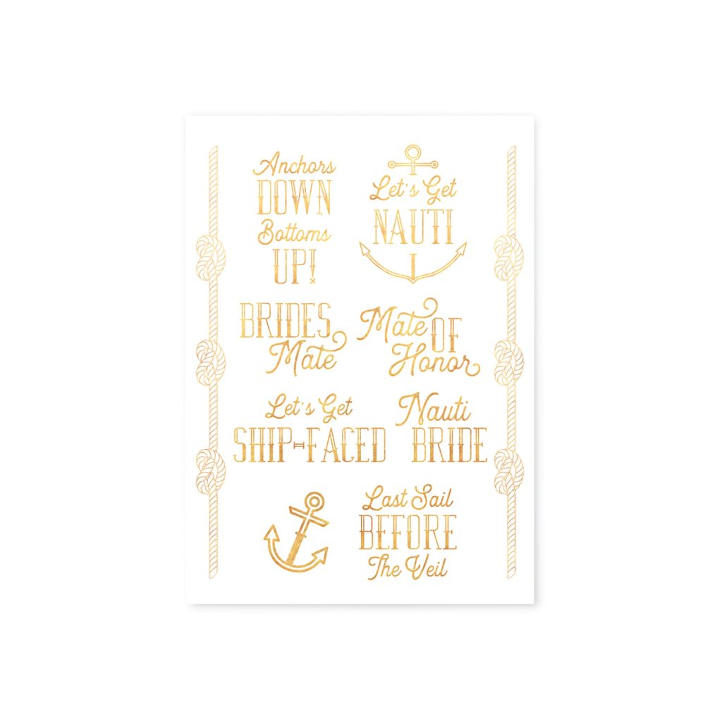 Let’s Get Nauti Bachelorette Temporary Tattoos 10ct