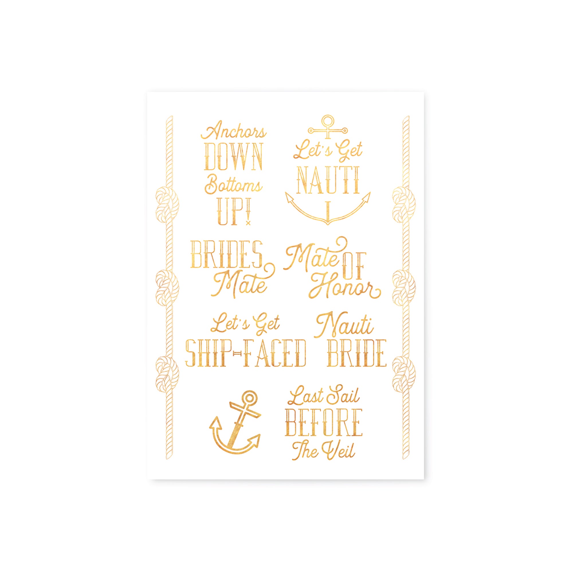 Let’s Get Nauti Bachelorette Temporary Tattoos 10ct