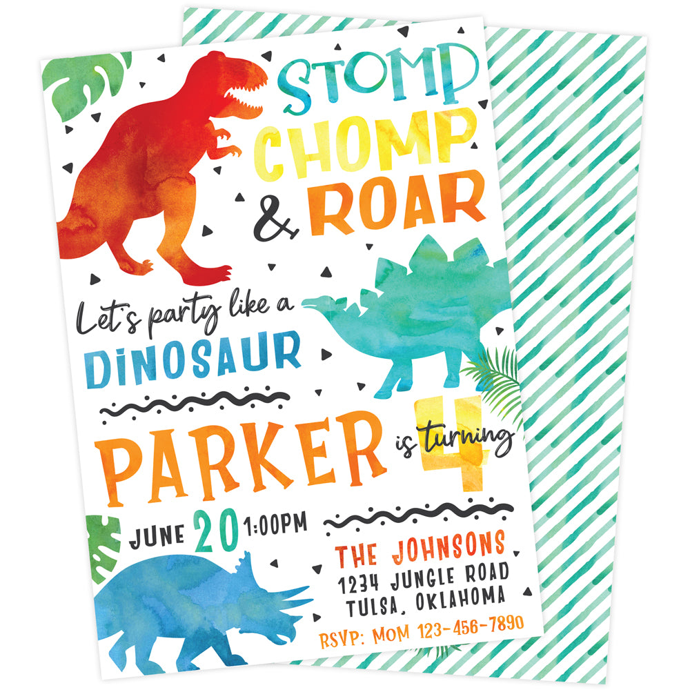 Dino-Mite Birthday Party Invitation