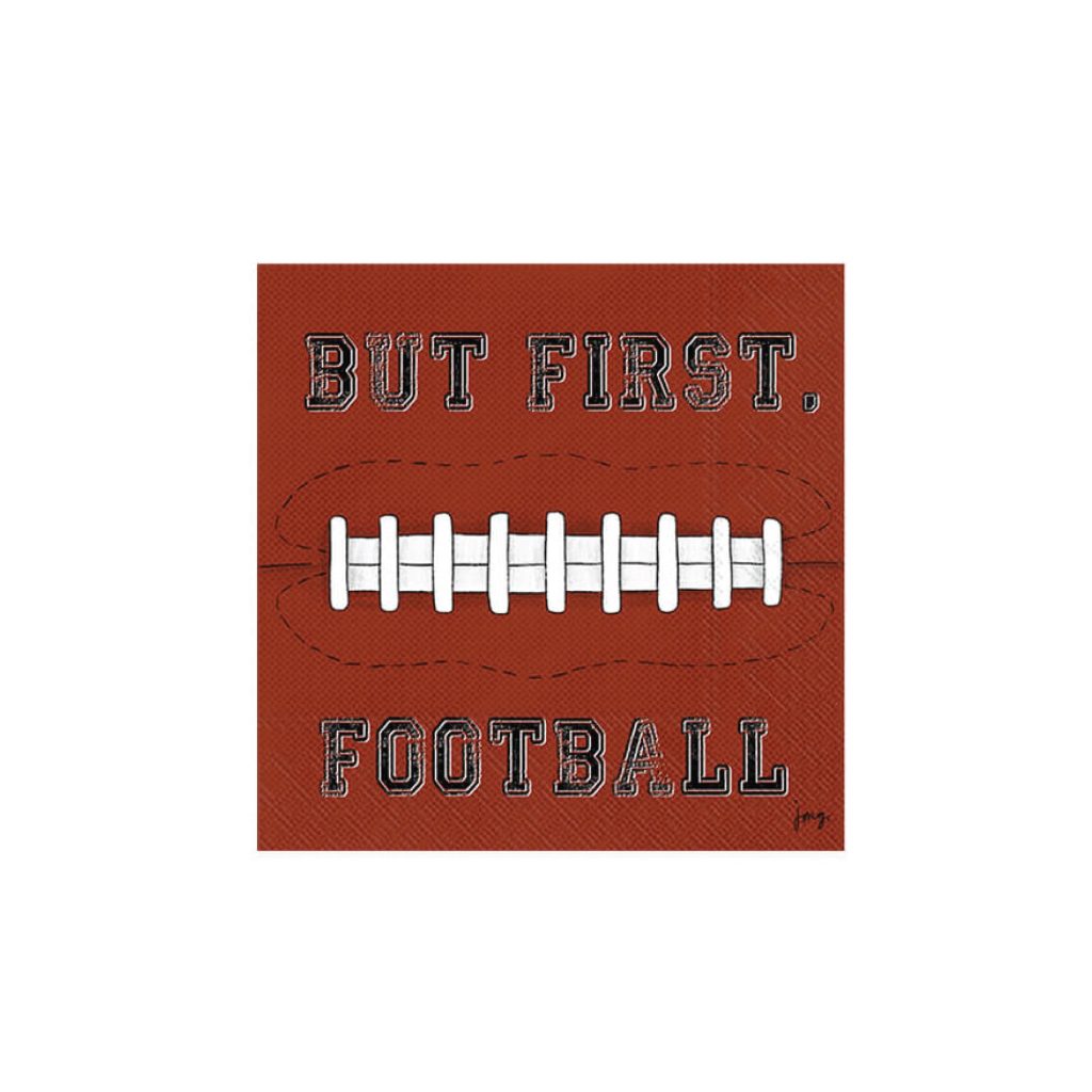 But First, Football Dessert Napkins 20ct