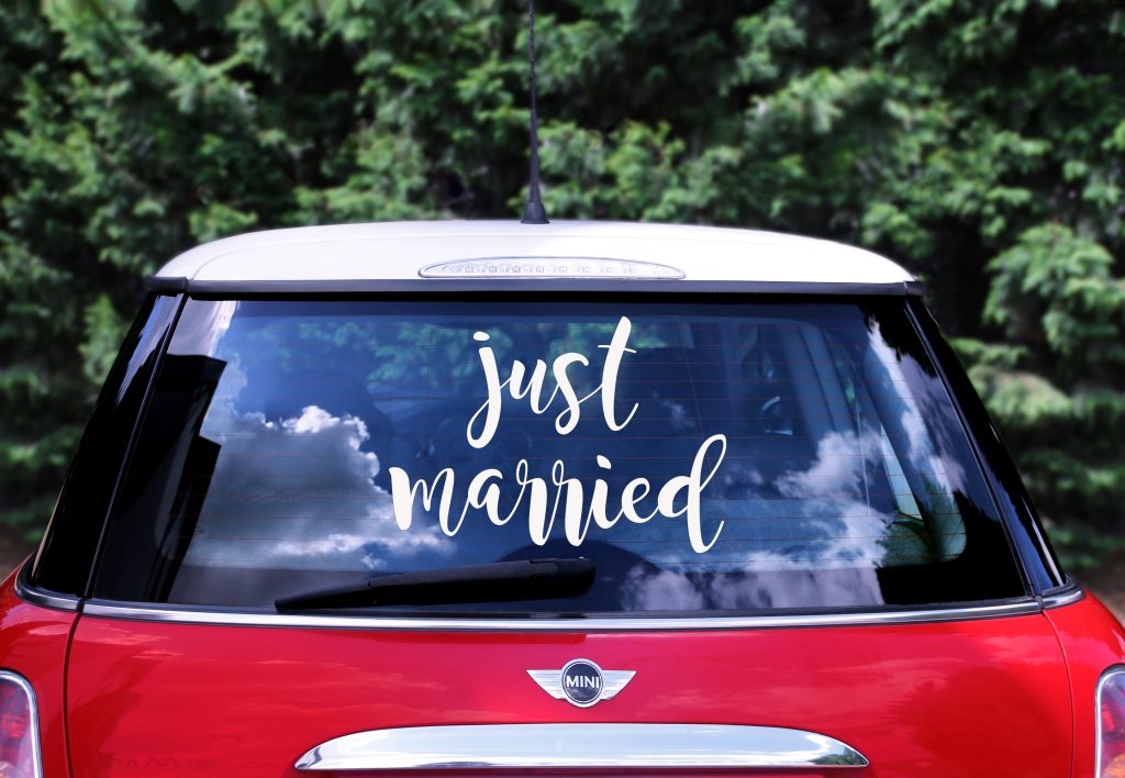 Just Married Car Sticker