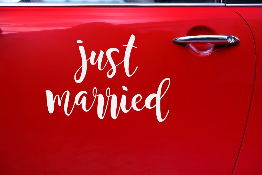 Just Married Car Sticker