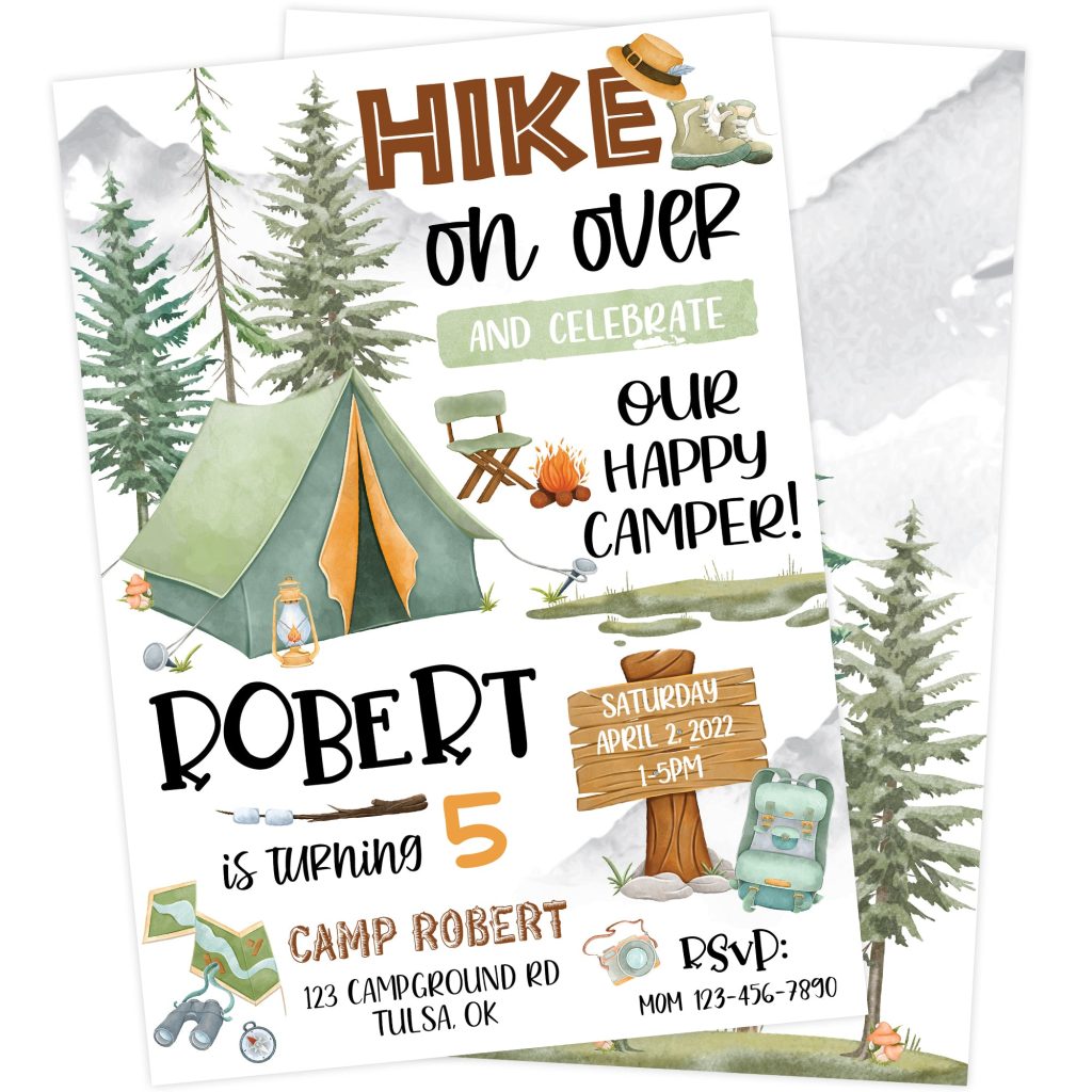 Happy Camper Birthday Party Invitation