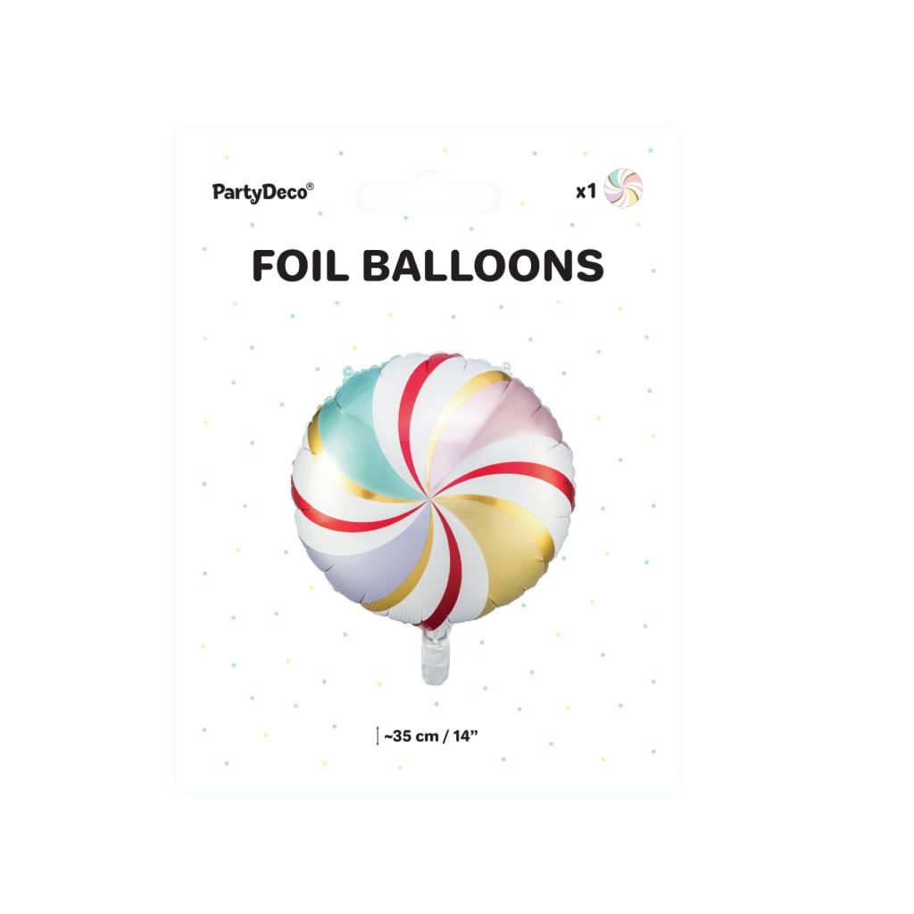 Multicolor Swirly Lollipop Foil Balloon 14in