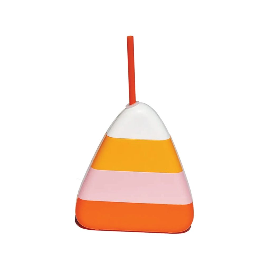 Candy Corn Plastic Cup With Straw