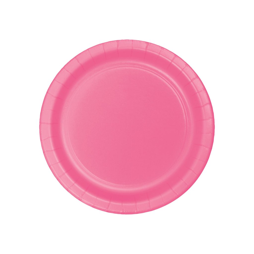 Candy Pink Paper Dessert Plates 24ct