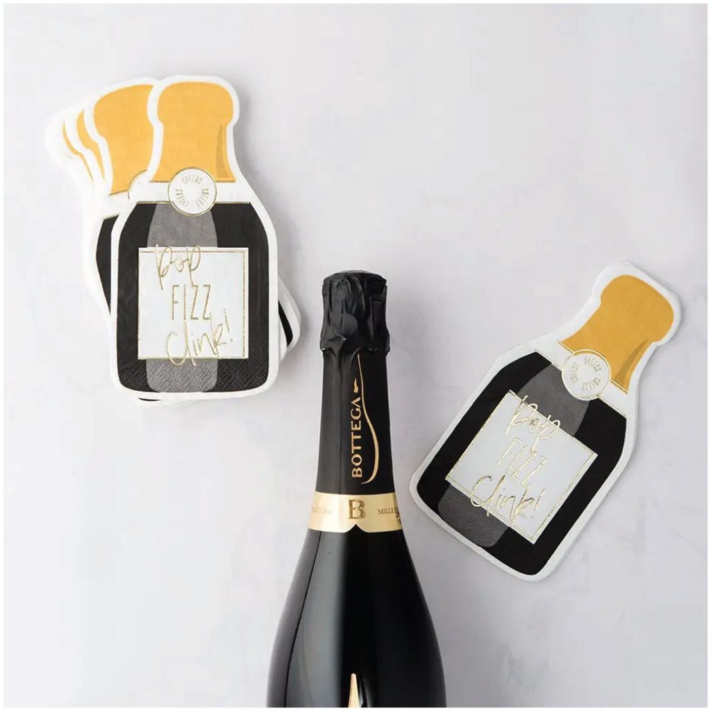 Champagne Bottle Dessert Napkins 20ct