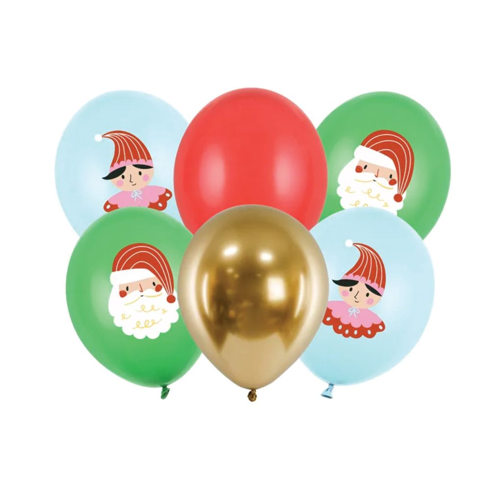 Santa & Elf Christmas Balloon Bouquet 6ct