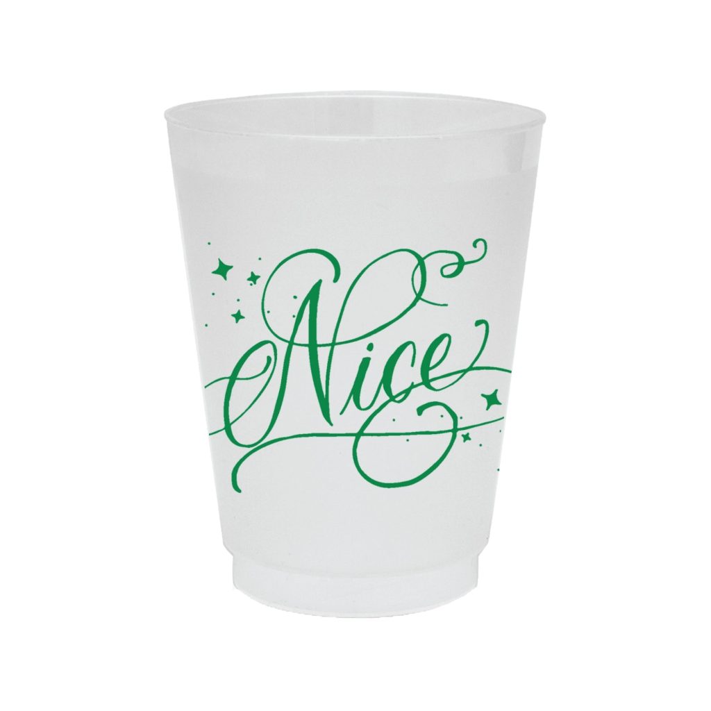 Nice Christmas Frosted Plastic Cups 8ct