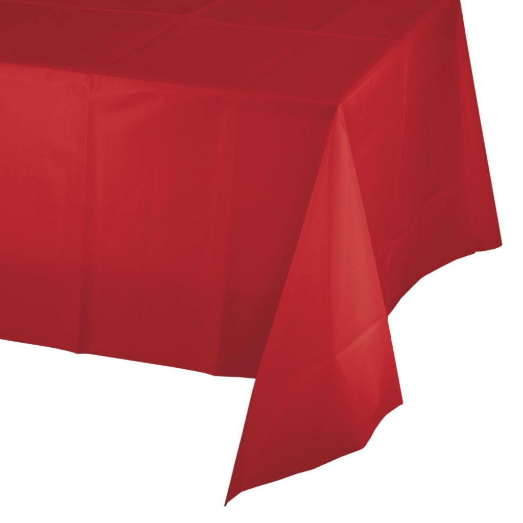 Red Plastic Table Cover