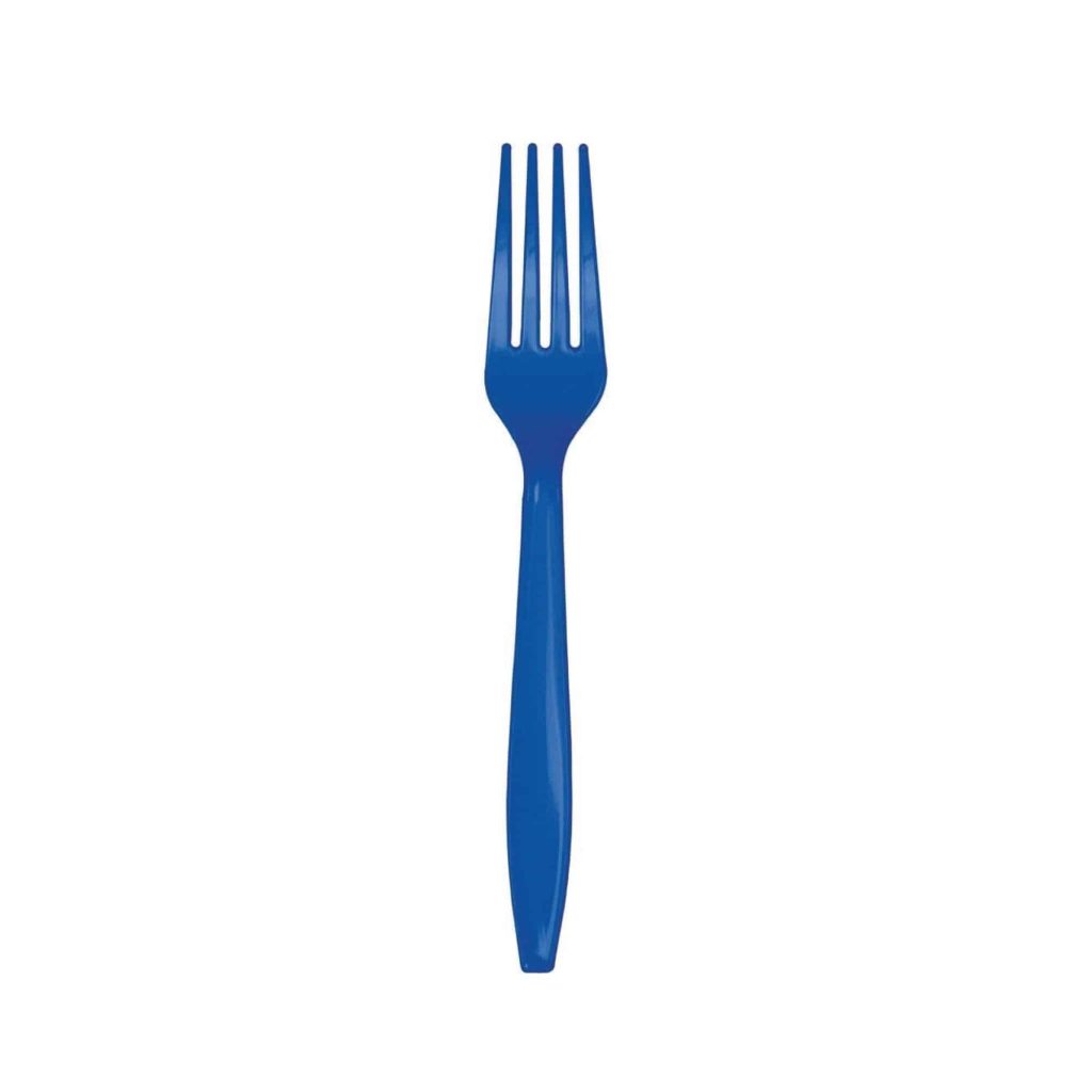 Cobalt Blue Plastic Forks 24ct