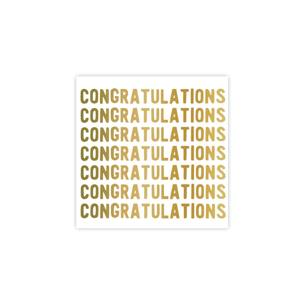 Gold Congratulations Dessert Napkins 20ct