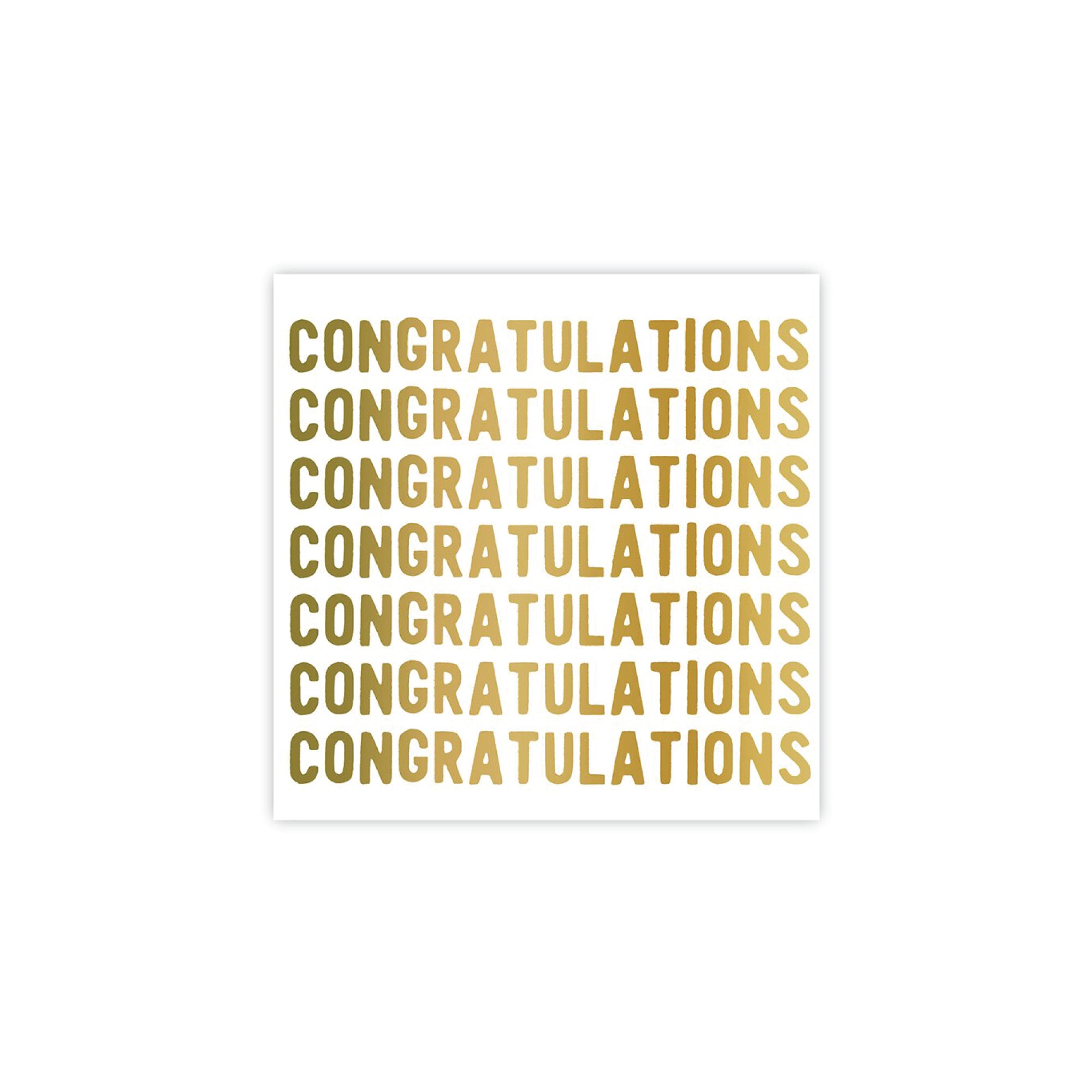 Gold Congratulations Dessert Napkins 20ct