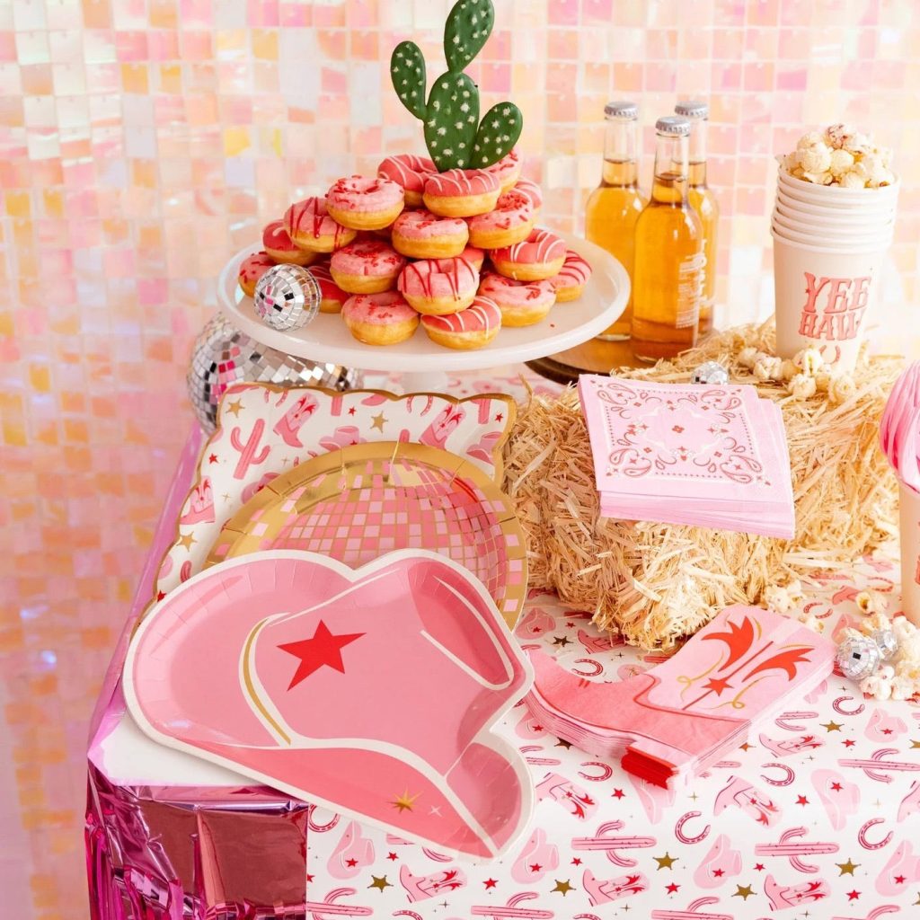 Pink Western Cowgirl Paper Table Runner 10ft