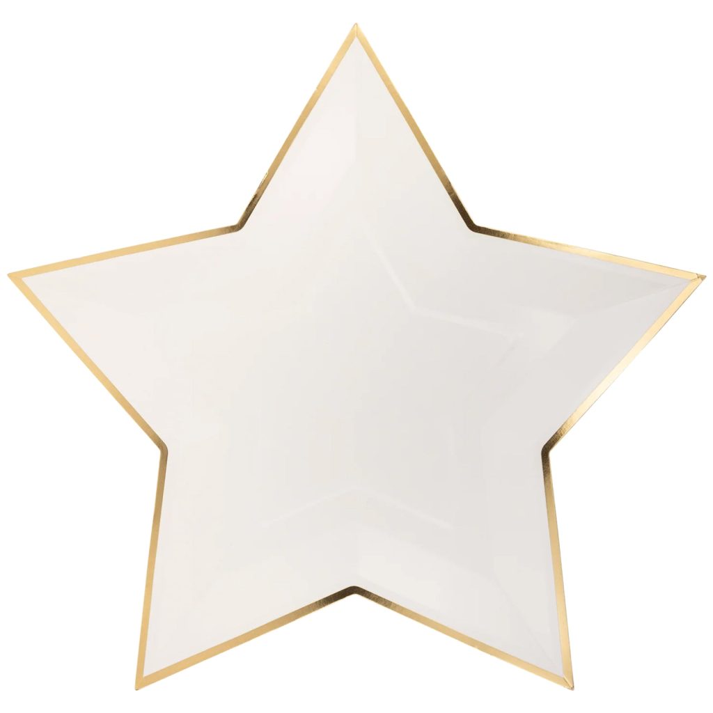 Cream Star Shaped Lunch Plates 8ct