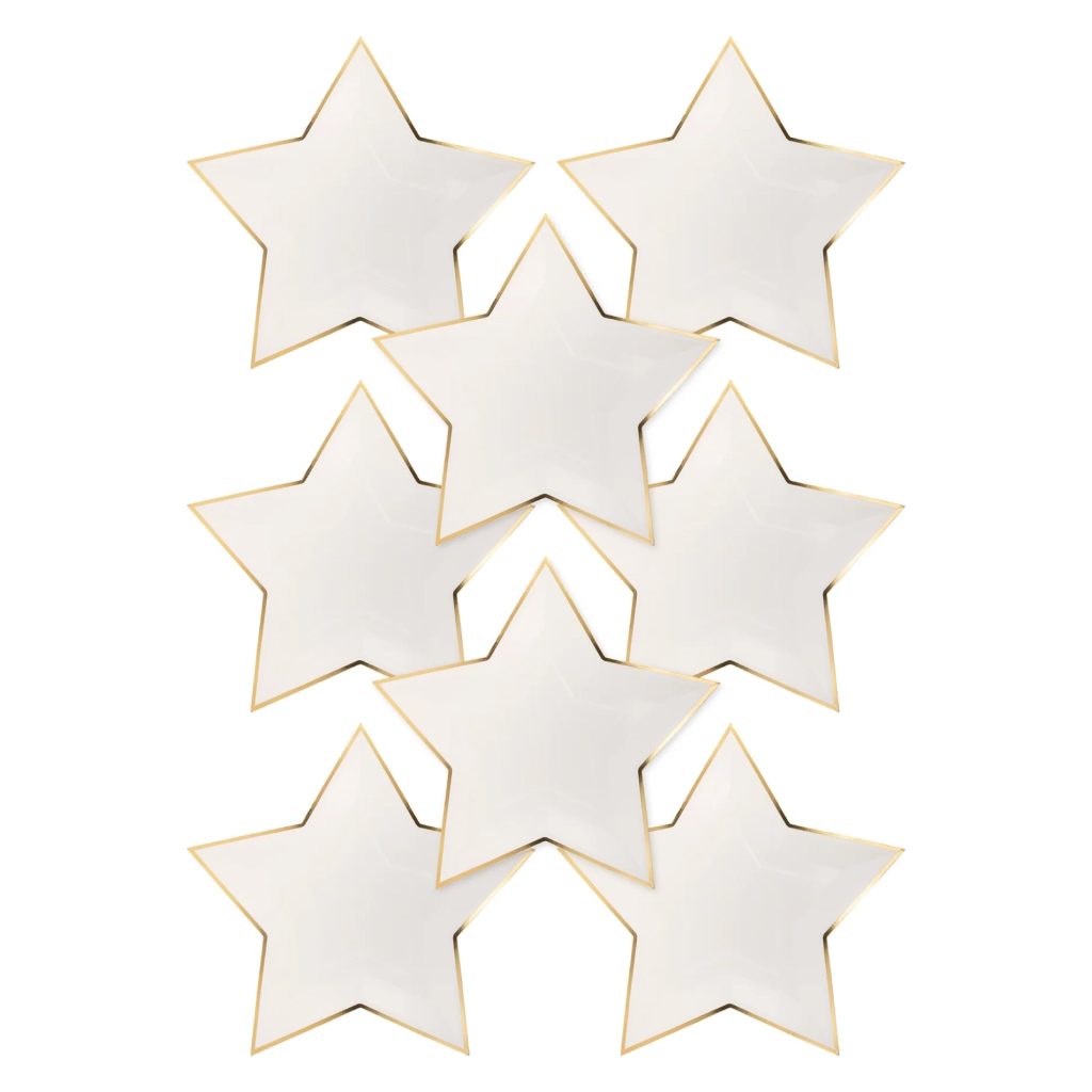 Cream Star Shaped Lunch Plates 8ct