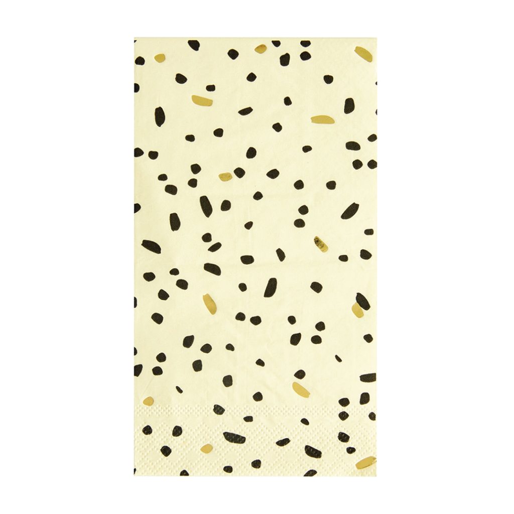 Black & Cream Dot Guest Towels 16ct