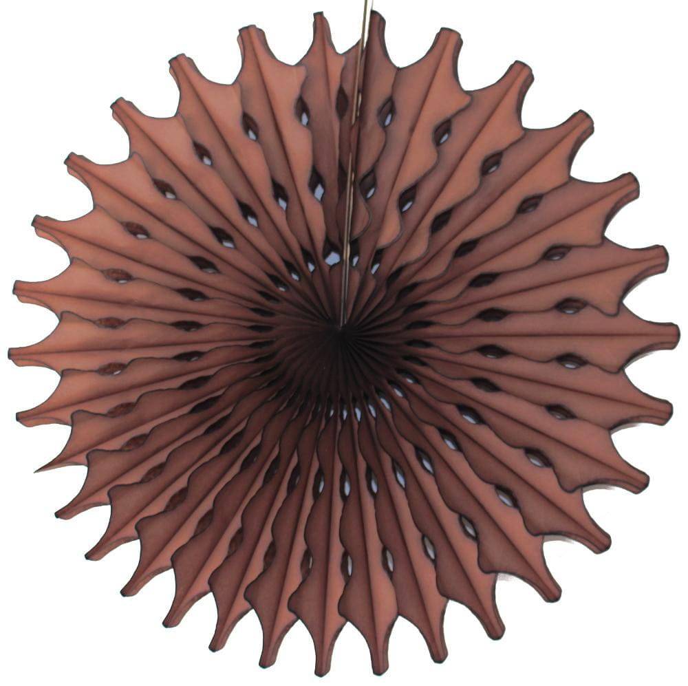 Dark Brown Tissue Paper Fan 18″