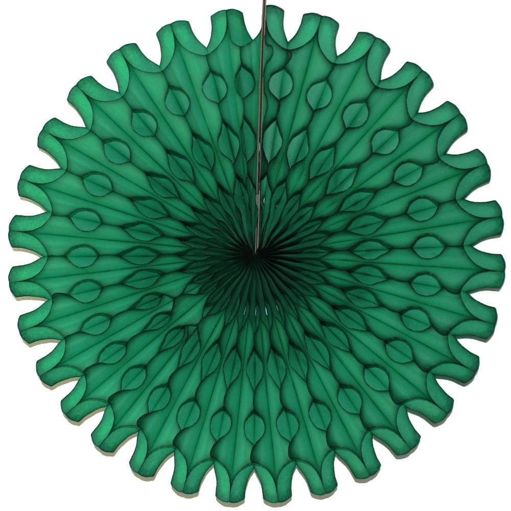 Dark Green Tissue Paper Fan 18″