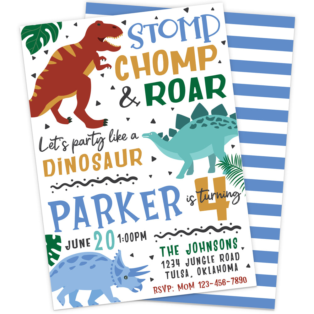 Dinosaur Kingdom Birthday Party Invitation