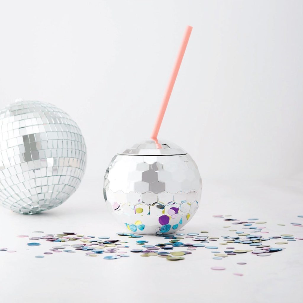 Silver Disco Ball Drink Tumbler