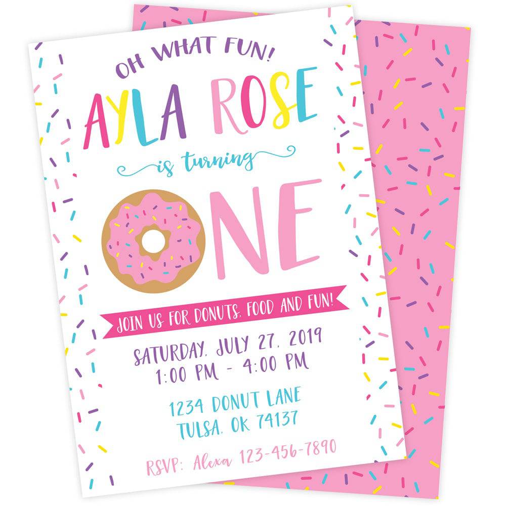 Donut Birthday Party Invitation