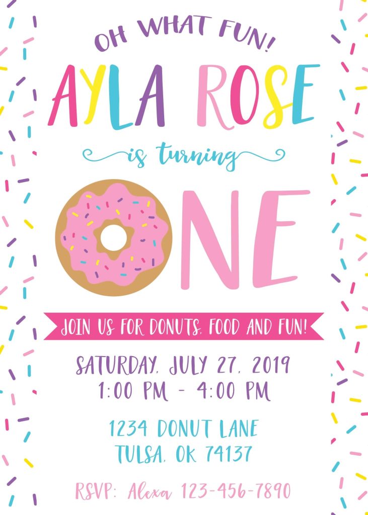 Donut Birthday Party Invitation