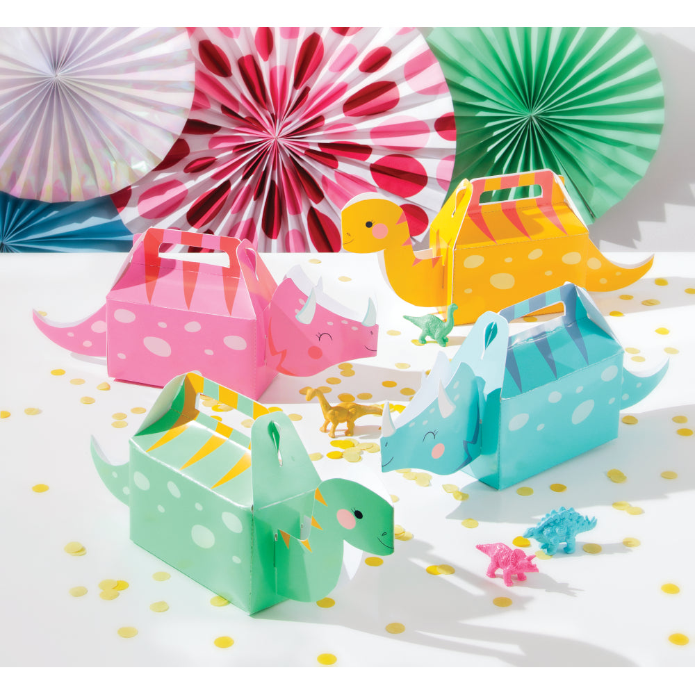 Girl Dinosaur Favor Boxes 4ct