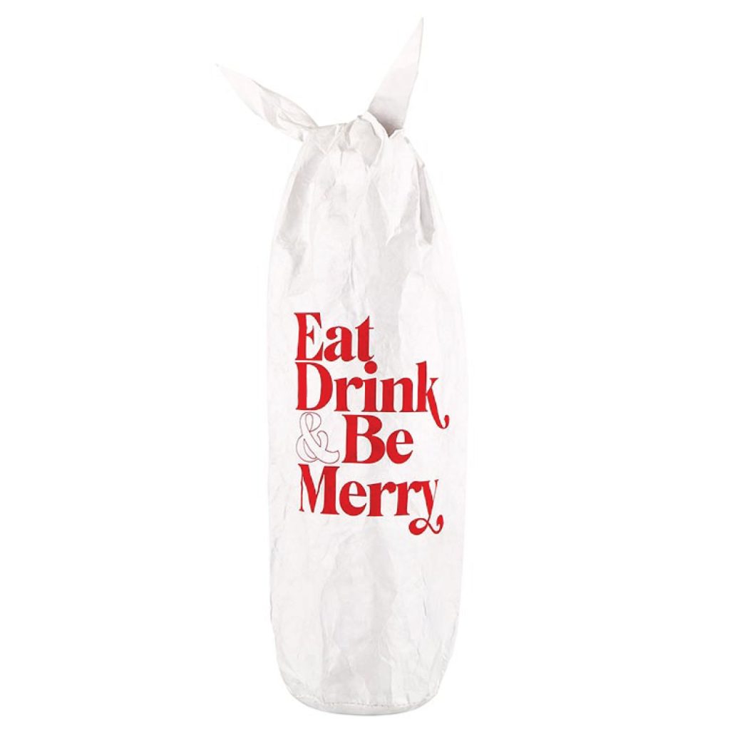 Eat, Drink, & Be Merry Tyvek Wine Bottle Bag 1ct