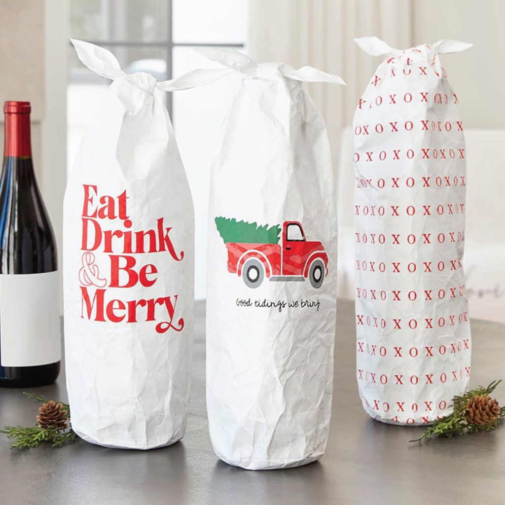 Eat, Drink, & Be Merry Tyvek Wine Bottle Bag 1ct