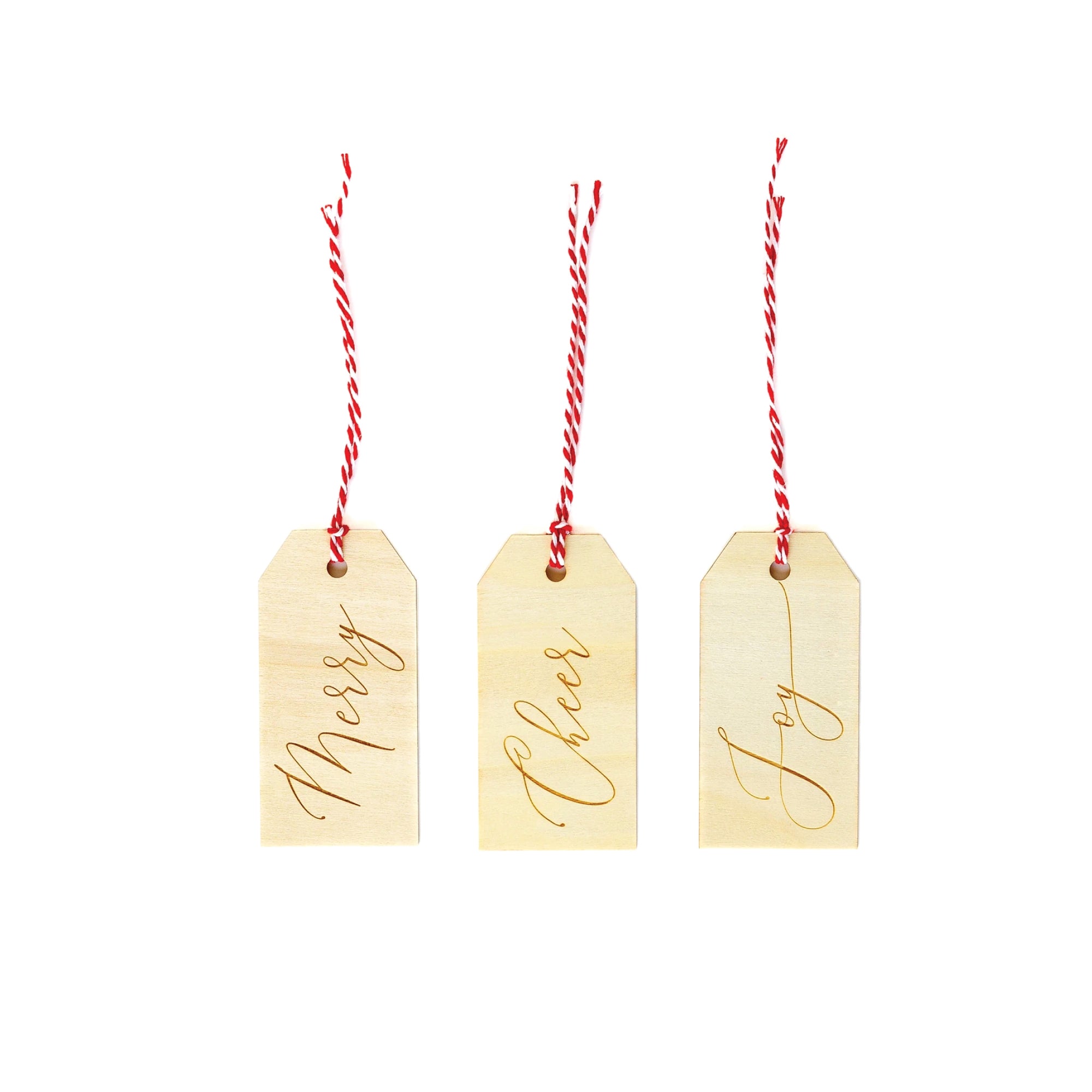 Wooden Christmas Gift Tag Set 12ct