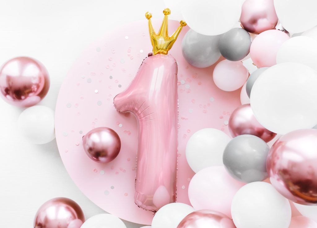 Princess Pink Foil Number 1 Balloon 35.5in