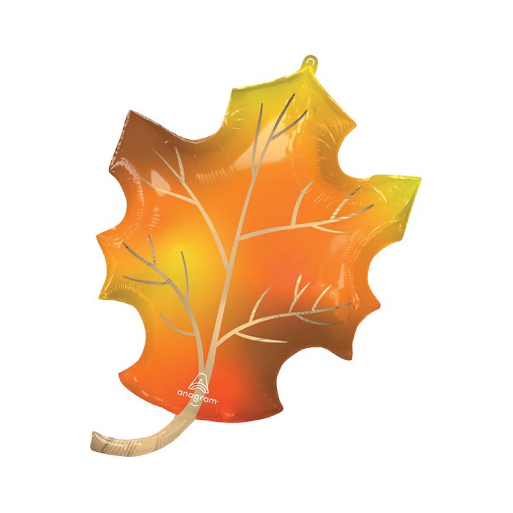 Autumn Leaf Satin Foil Balloon 34in