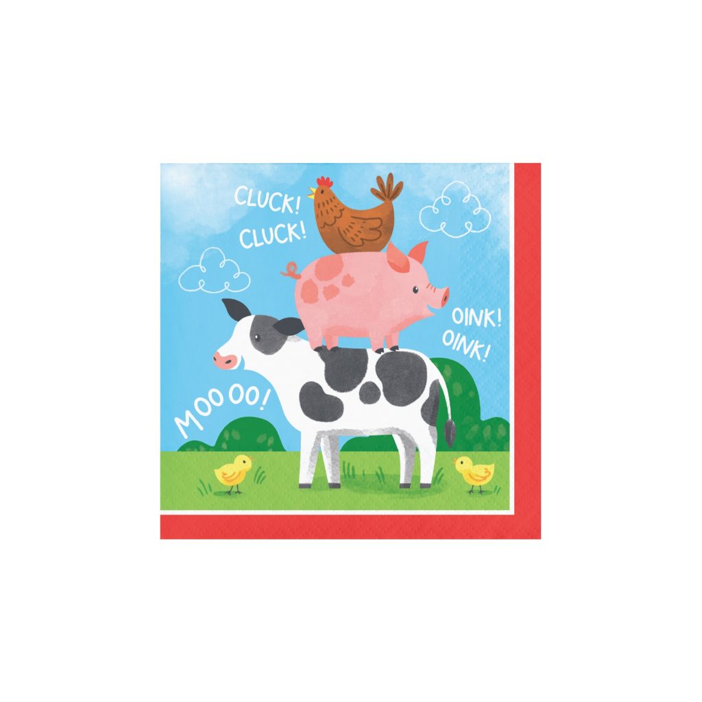 Farm Animals Dessert Napkins 16ct