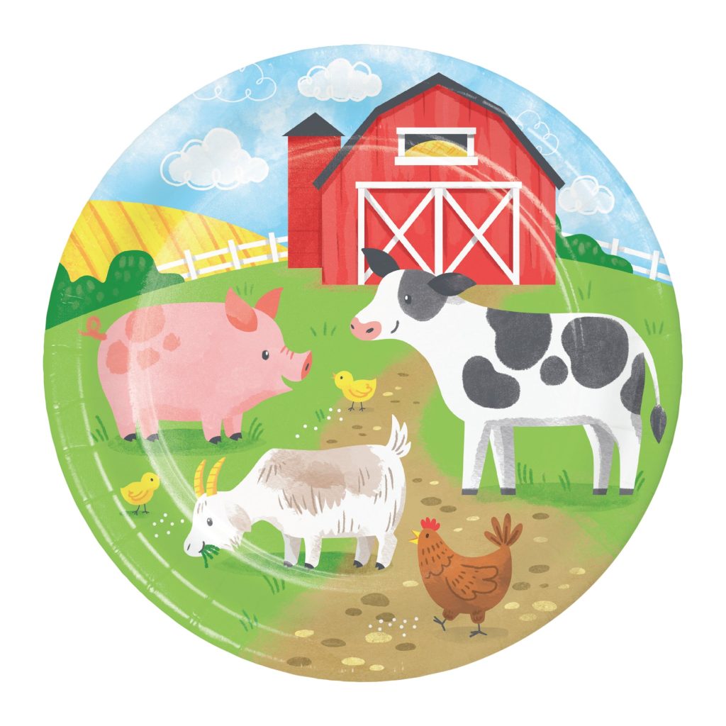 Farm Animals Lunch Plates 8ct